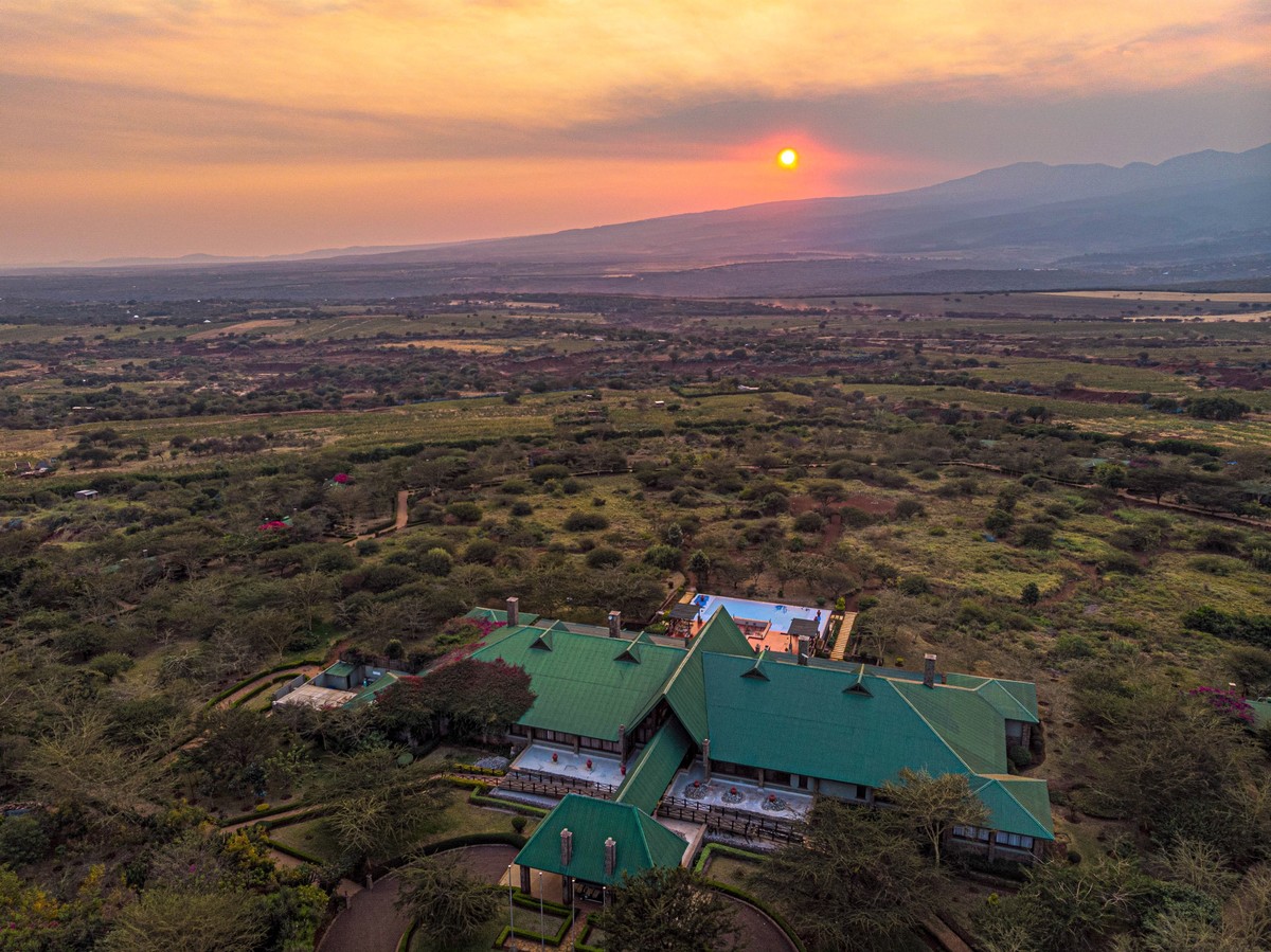 Sunset at Oldeani Mountain and the Ngorongoro Crater Rim