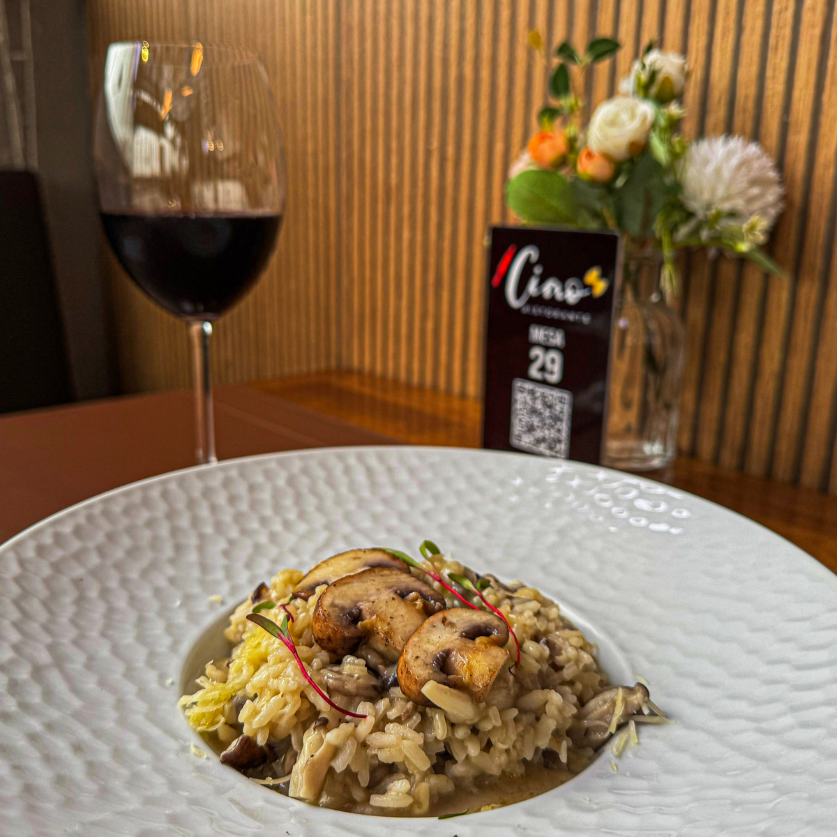 Risoto de Cogumelos prato vegetariano Ciao Maua 