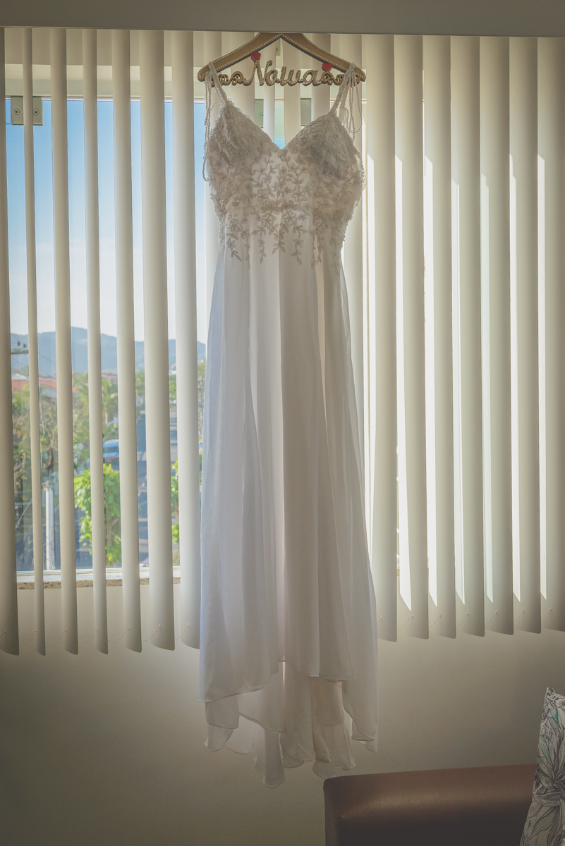 Vestido da noiva Pâmella durante seu making of