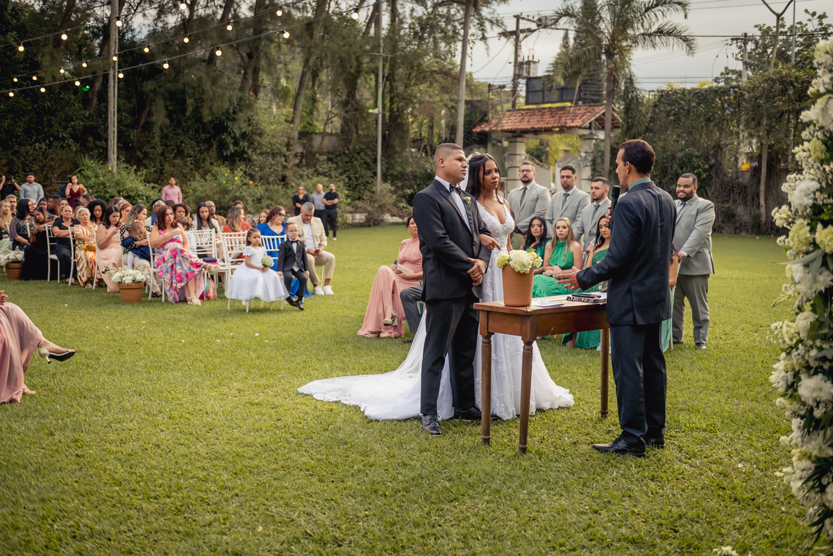 cerimônia de casamento de dia