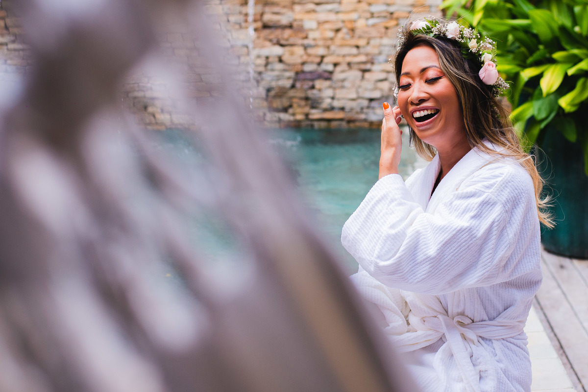 sorriso espontâneo da noiva