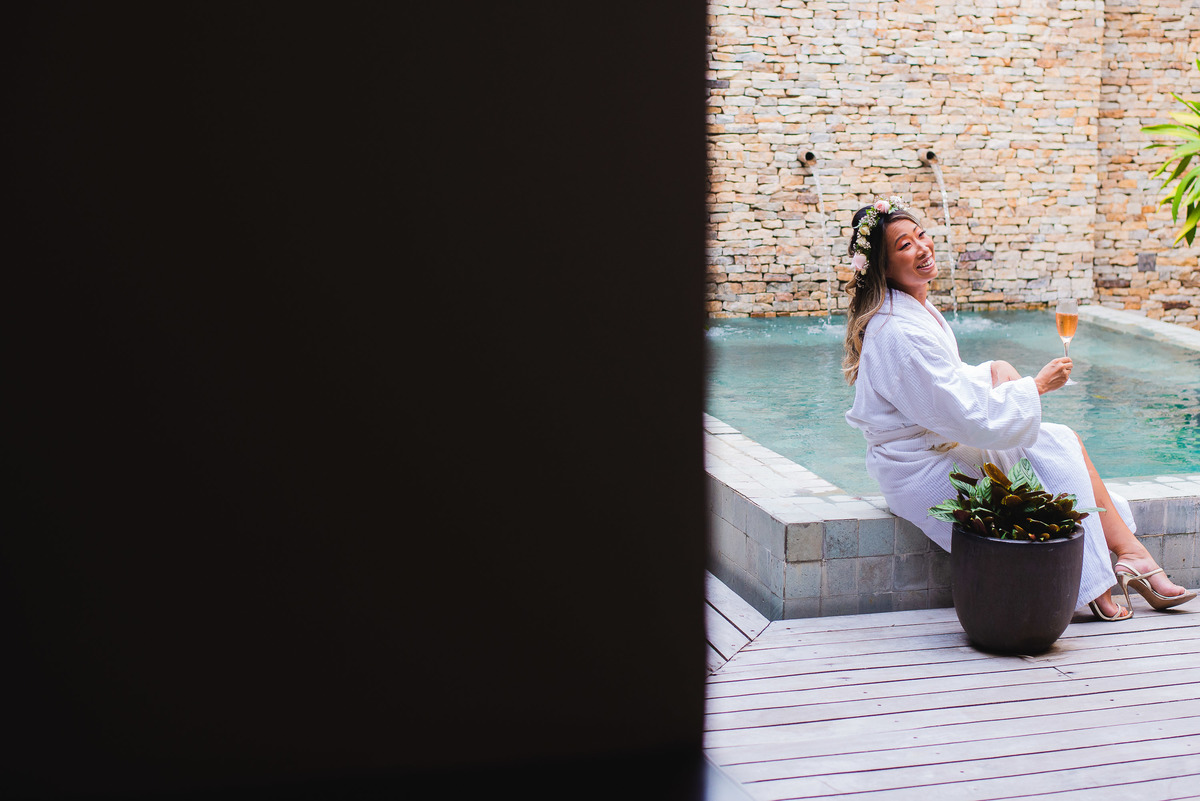 momento espontâneo da noiva