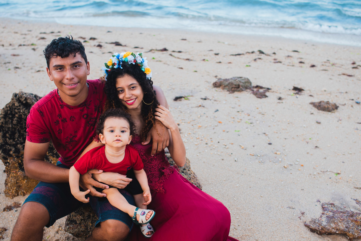 retrato do casal na praia