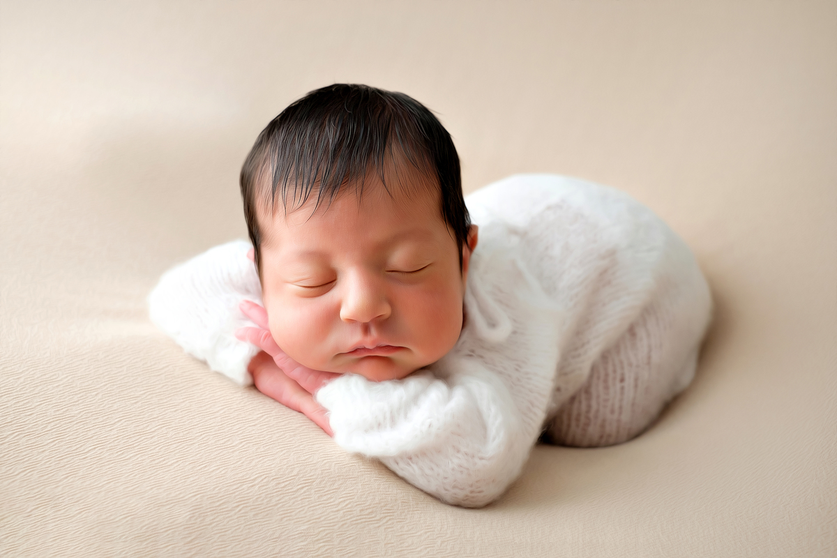 Sessão newborn de princesa enroladinha no wrap