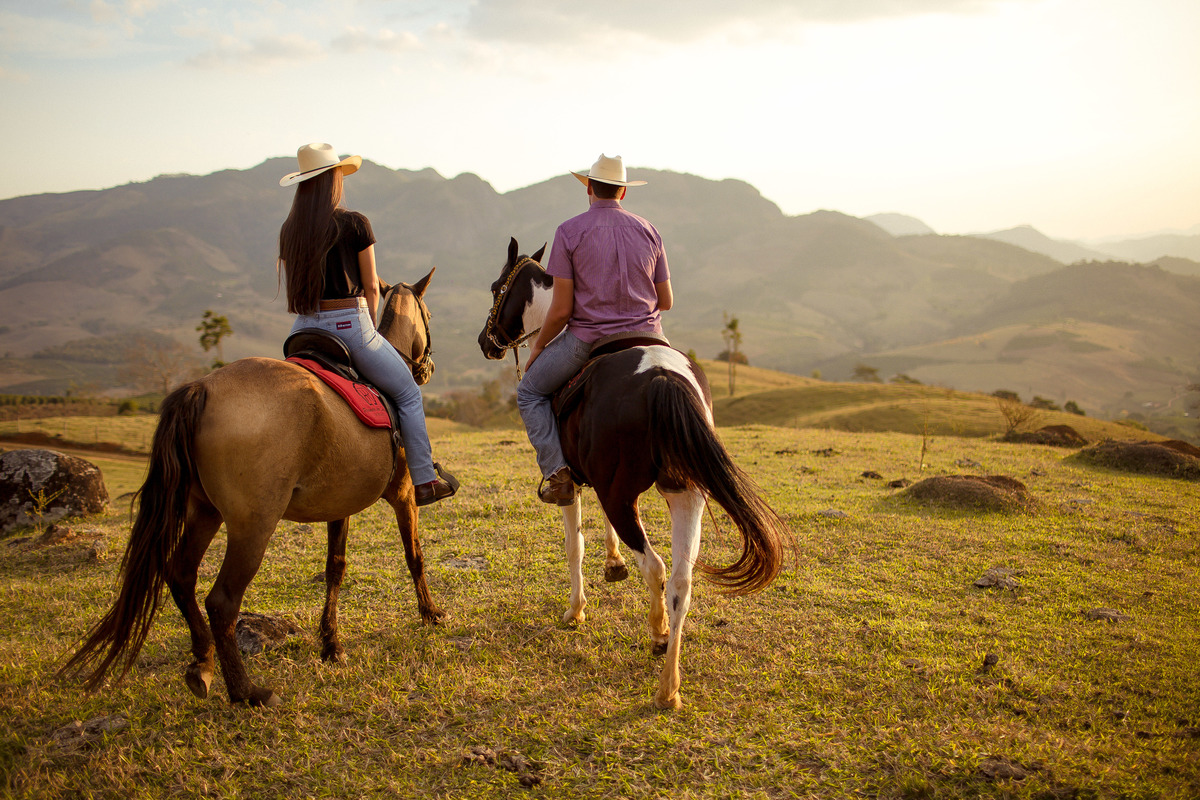 Ensaio  de Casamento com cavalos e vida no campo