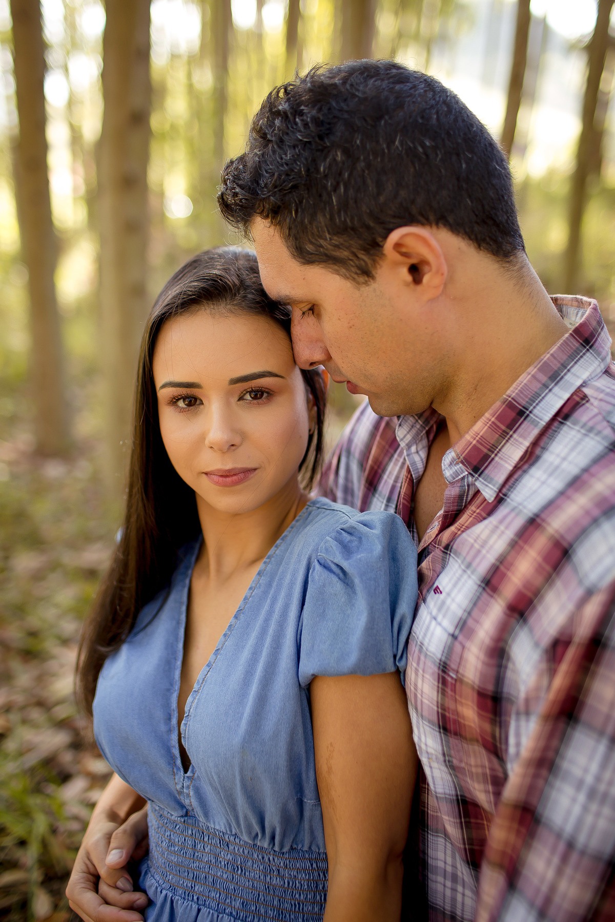 Ensaio fotográfico, pré casamento em São Francisco do Glória -MG,  fotos de casamento - Ensaio em Eucalipto, floresta de eucalipto, Patrícia e Caio