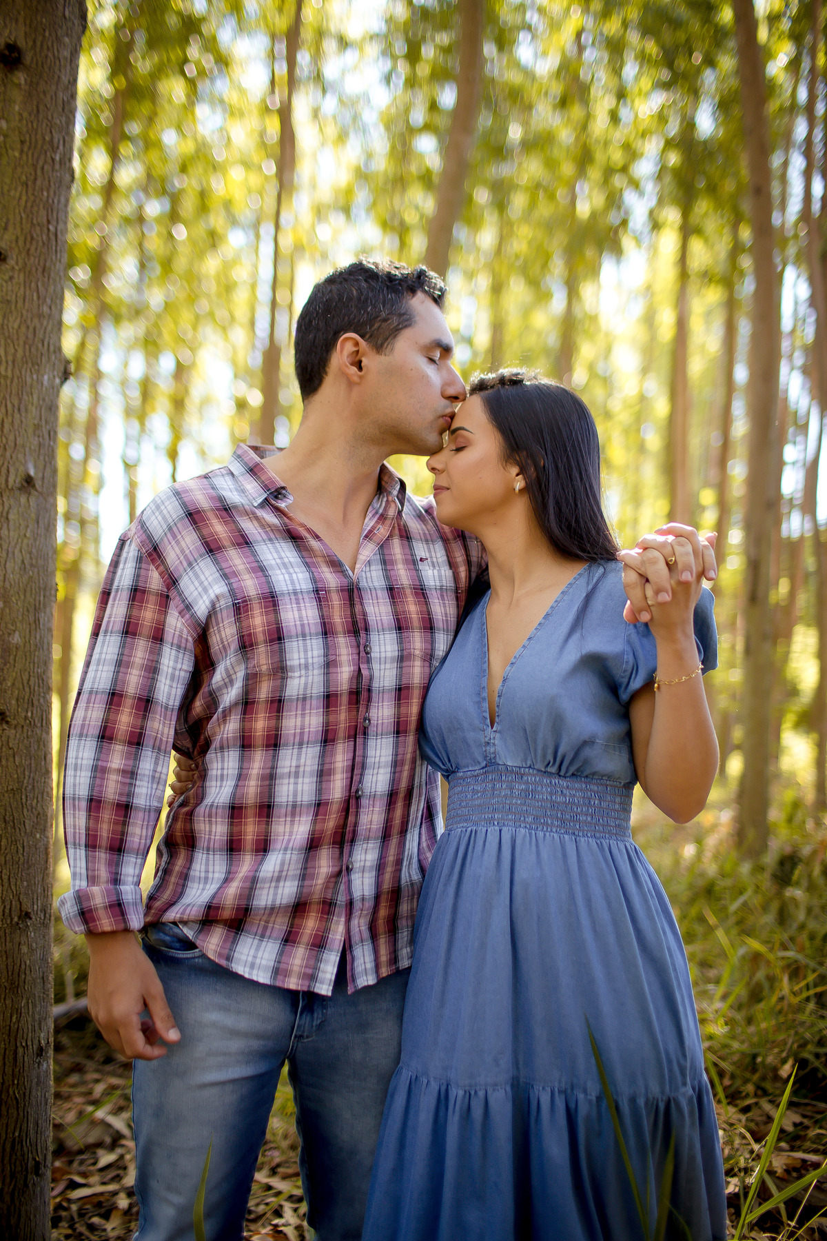 Ensaio fotográfico, pré casamento em São Francisco do Glória -MG,  fotos de casamento - Ensaio em Eucalipto, floresta de eucalipto, Patrícia e Caio