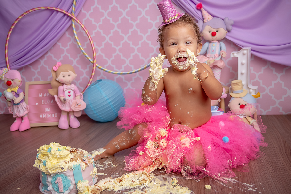 Cenário Circo Rosa - Maria Eloá 1 aninho - Smash The Cake Circo Rosa - Rio de Janeiro - RJ