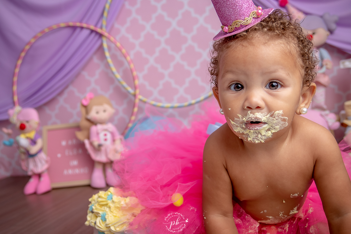 Cenário Circo Rosa - Maria Eloá 1 aninho - Smash The Cake Circo Rosa - Rio de Janeiro - RJ