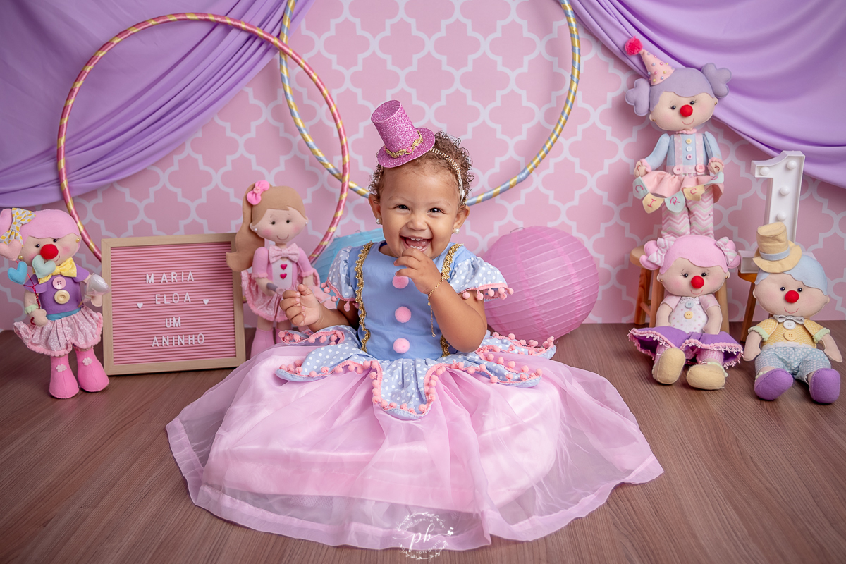 Cenário Circo Rosa - Maria Eloá 1 aninho - Smash The Cake Circo Rosa - Rio de Janeiro - RJ