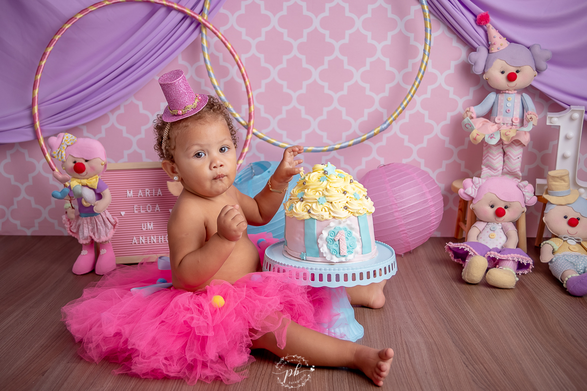 Cenário Circo Rosa - Maria Eloá 1 aninho - Smash The Cake Circo Rosa - Rio de Janeiro - RJ
