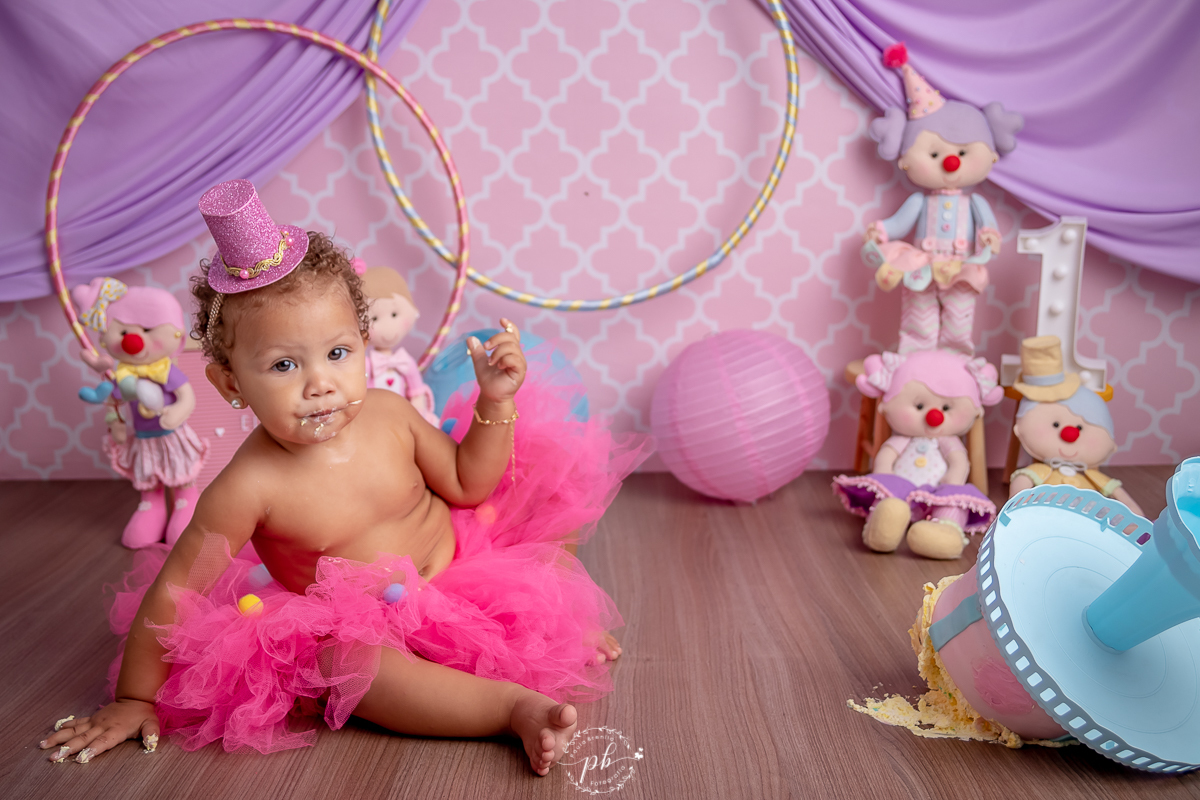 Cenário Circo Rosa - Maria Eloá 1 aninho - Smash The Cake Circo Rosa - Rio de Janeiro - RJ