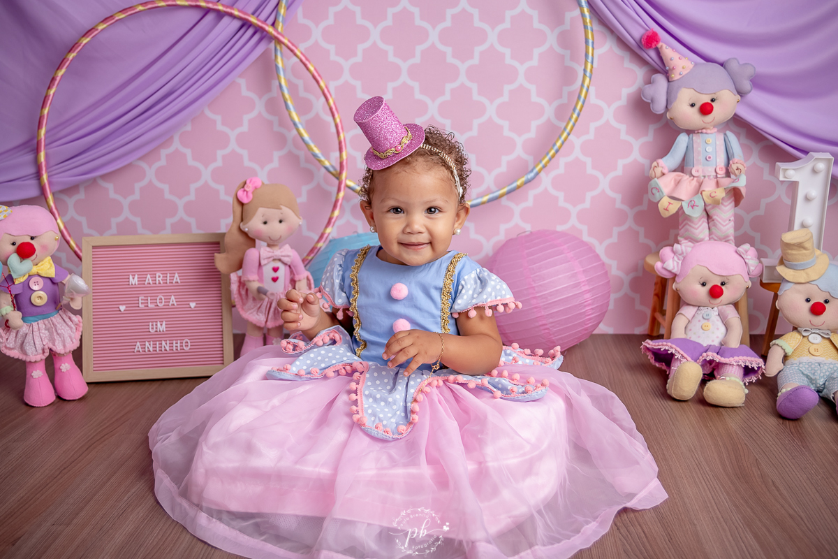 Cenário Circo Rosa - Maria Eloá 1 aninho - Smash The Cake Circo Rosa - Rio de Janeiro - RJ
