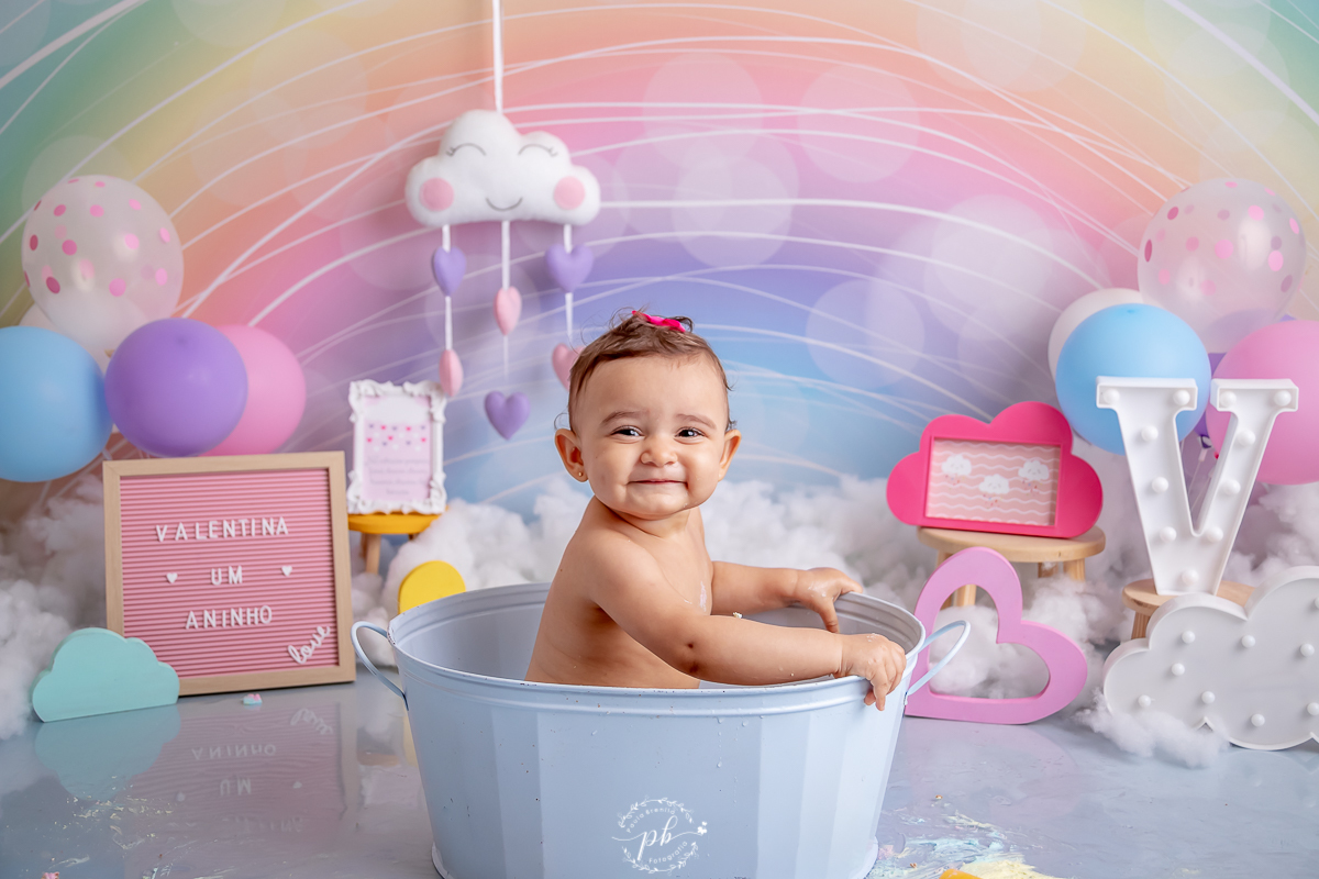Ensaio Infantil Chuva de Benção - Chuva de Amor - Smash The Cake - Splash - Rio de Janeiro - RJ