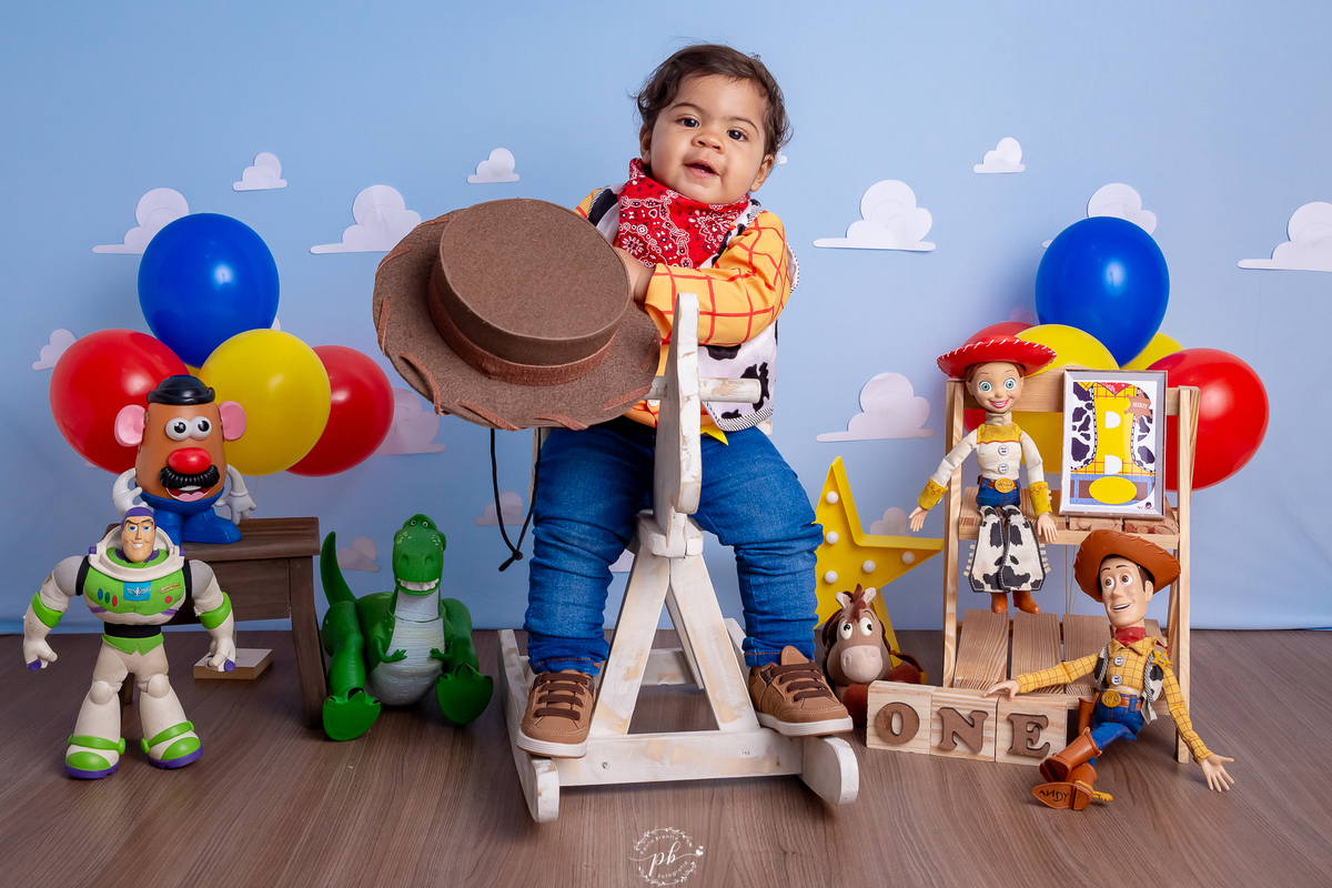 Pré-Festa - Toy Story - Wood - Disney - um aninho - fotografia infantil - ensaio - Rio de Janeiro