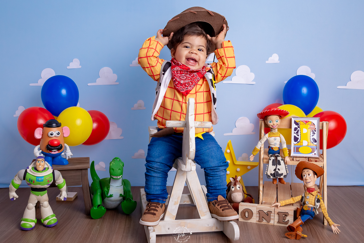 Pré-Festa - Toy Story - Wood - Disney - um aninho - fotografia infantil - ensaio - Rio de Janeiro