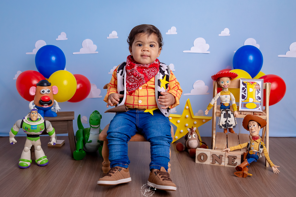 Pré-Festa - Toy Story - Wood - Disney - um aninho - fotografia infantil - ensaio - Rio de Janeiro
