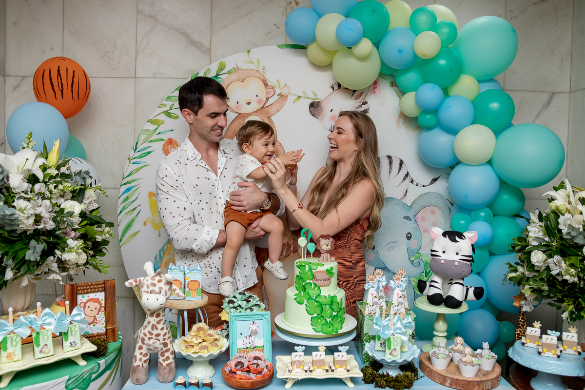 Decoração Tema Selva - Festa Infantil -  Safari - Lagoa - RJ - Foto de Familia - Festa Selva