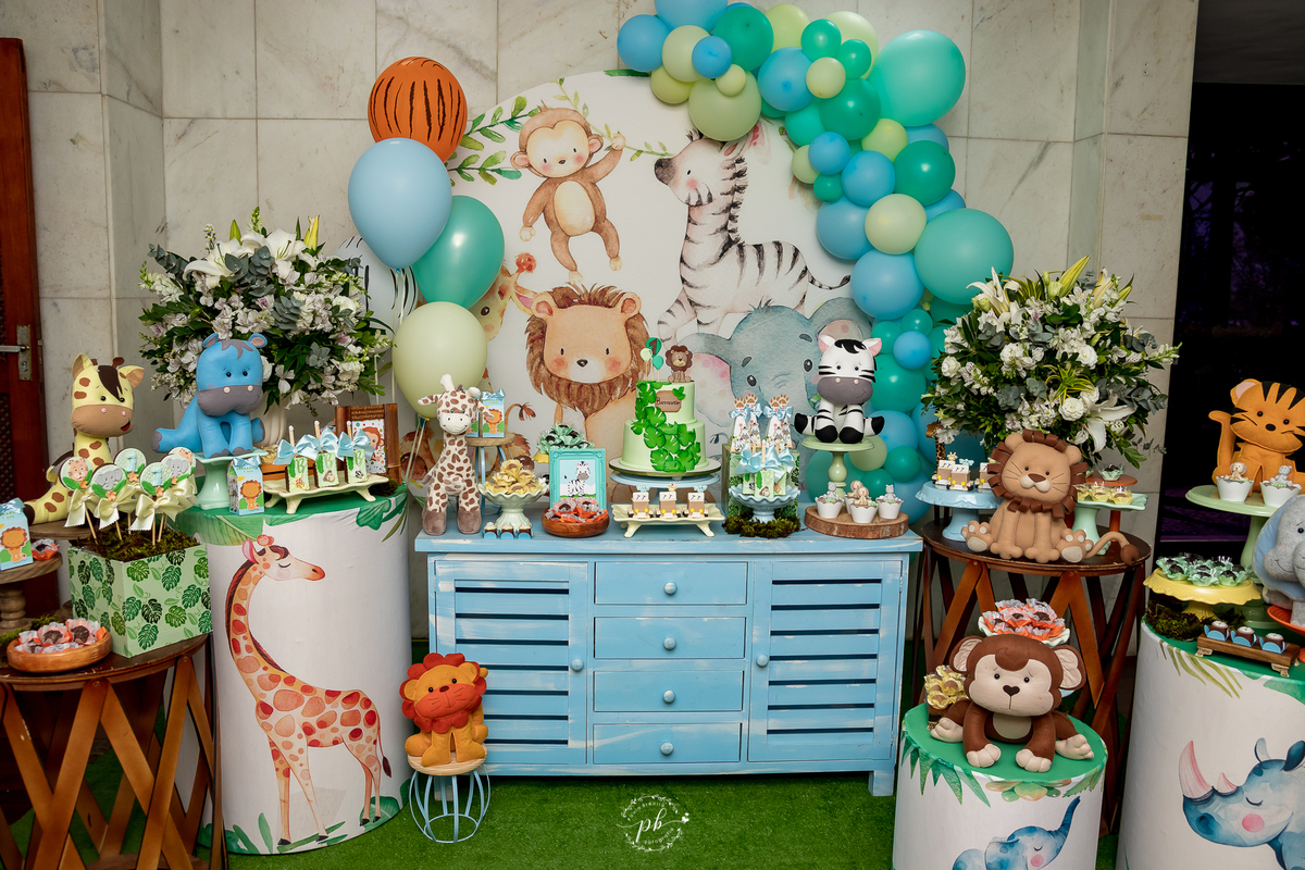 Decoração Tema Selva - Festa Infantil -  Safari - Lagoa - RJ - Foto de Familia - Festa Selva