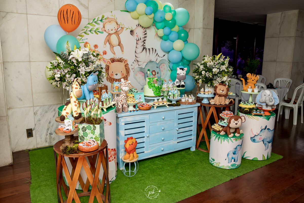 Decoração Tema Selva - Festa Infantil -  Safari - Lagoa - RJ - Foto de Familia - Festa Selva
