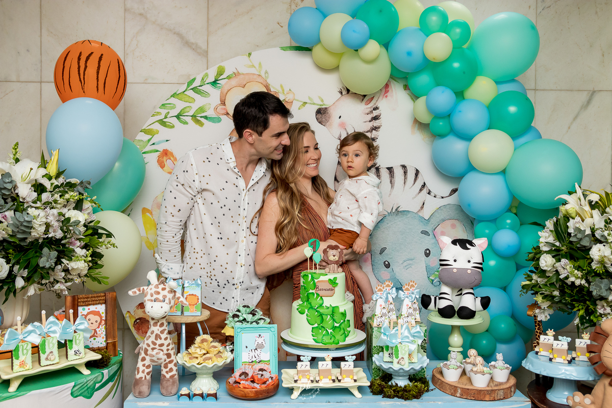 Decoração Tema Selva - Festa Infantil -  Safari - Lagoa - RJ - Foto de Familia - Festa Selva