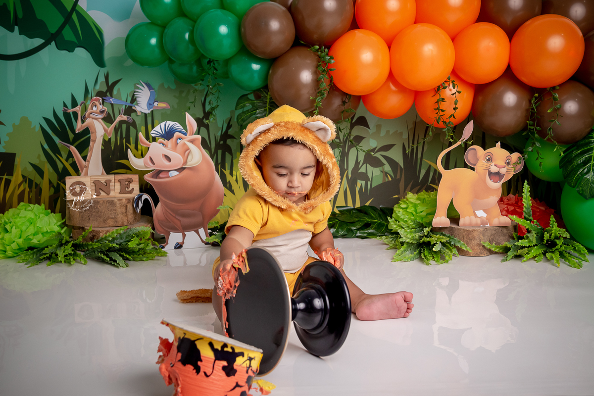 O Rei Leão - Simba - Disney - smash the cake - pré festa - ensaio infantil - Rio de Janeiro - RJ