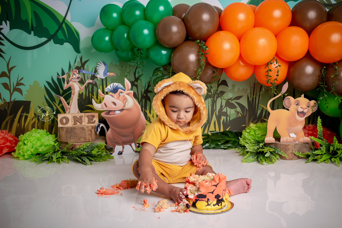 O Rei Leão - Simba - Disney - smash the cake - pré festa - ensaio infantil - Rio de Janeiro - RJ