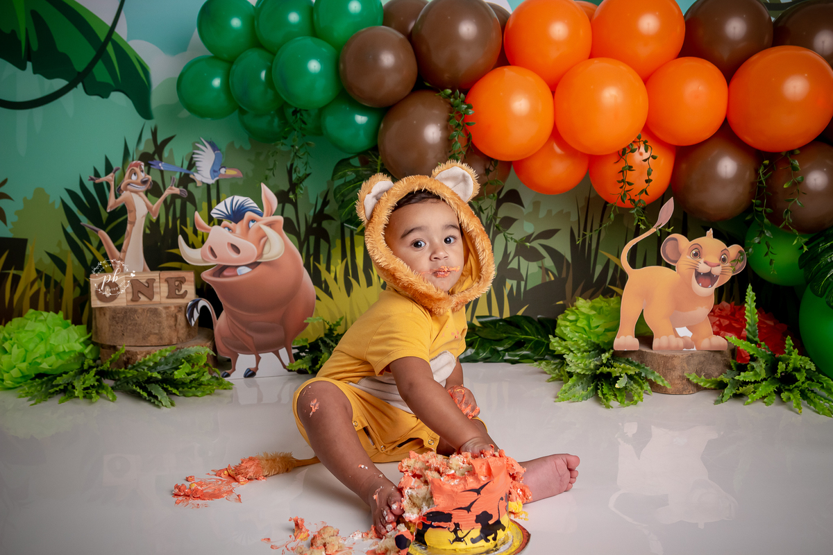 O Rei Leão - Simba - Disney - smash the cake - pré festa - ensaio infantil - Rio de Janeiro - RJ