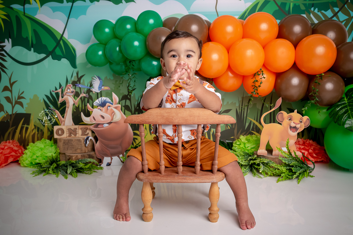 O Rei Leão - Simba - Disney - smash the cake - pré festa - ensaio infantil - Rio de Janeiro - RJ