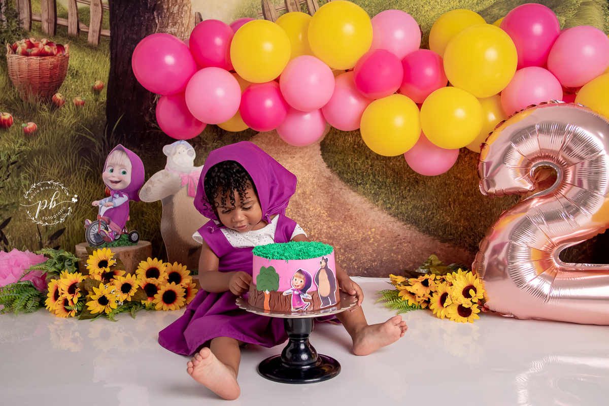Ensaio Infantil Masha e o Urso - Masha e o Urso - Smash The Cake - Rio de Janeiro - RJ - Marsha - Marcha