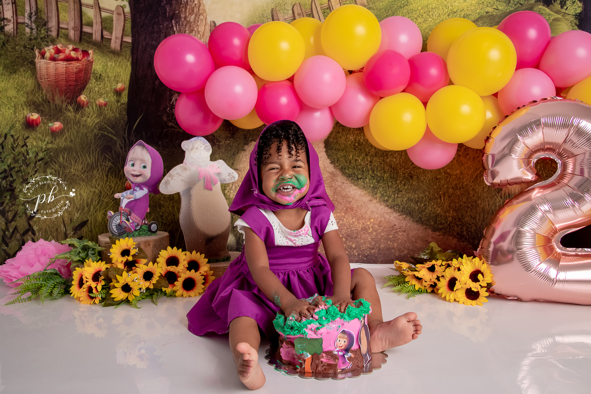 Ensaio Infantil Masha e o Urso - Masha e o Urso - Smash The Cake - Rio de Janeiro - RJ - Marsha - Marcha