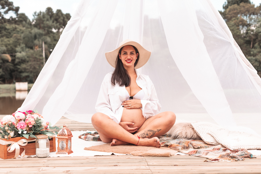 Ensaio Gestante Michele+Gean=Mariah feito em Recanto Palmeiras - São José Dos Pinhais