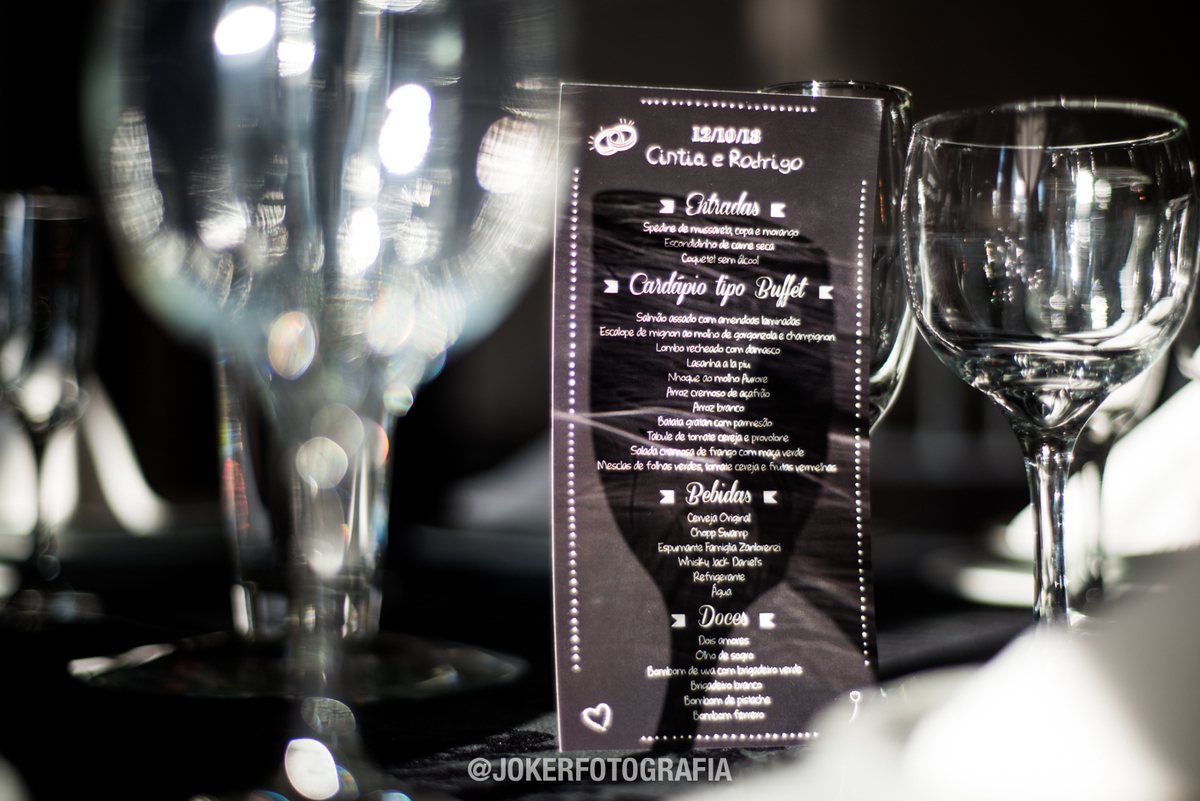 menus personalizdos para o buffet do seu casamento