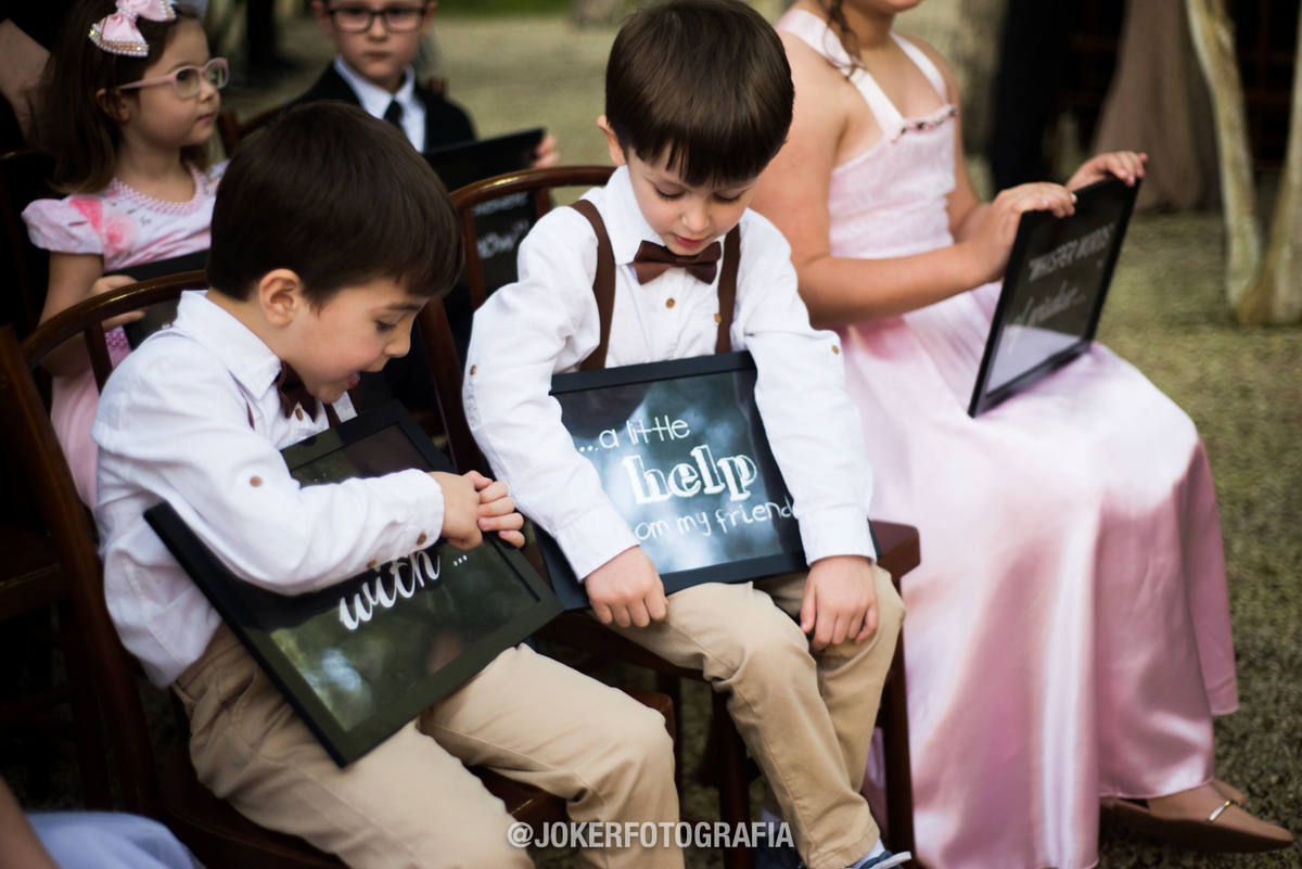 placas decorativas para o pagem no dia do casamento