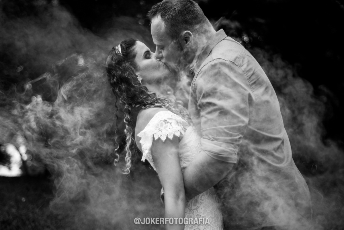 fotos de casamento com fumaça