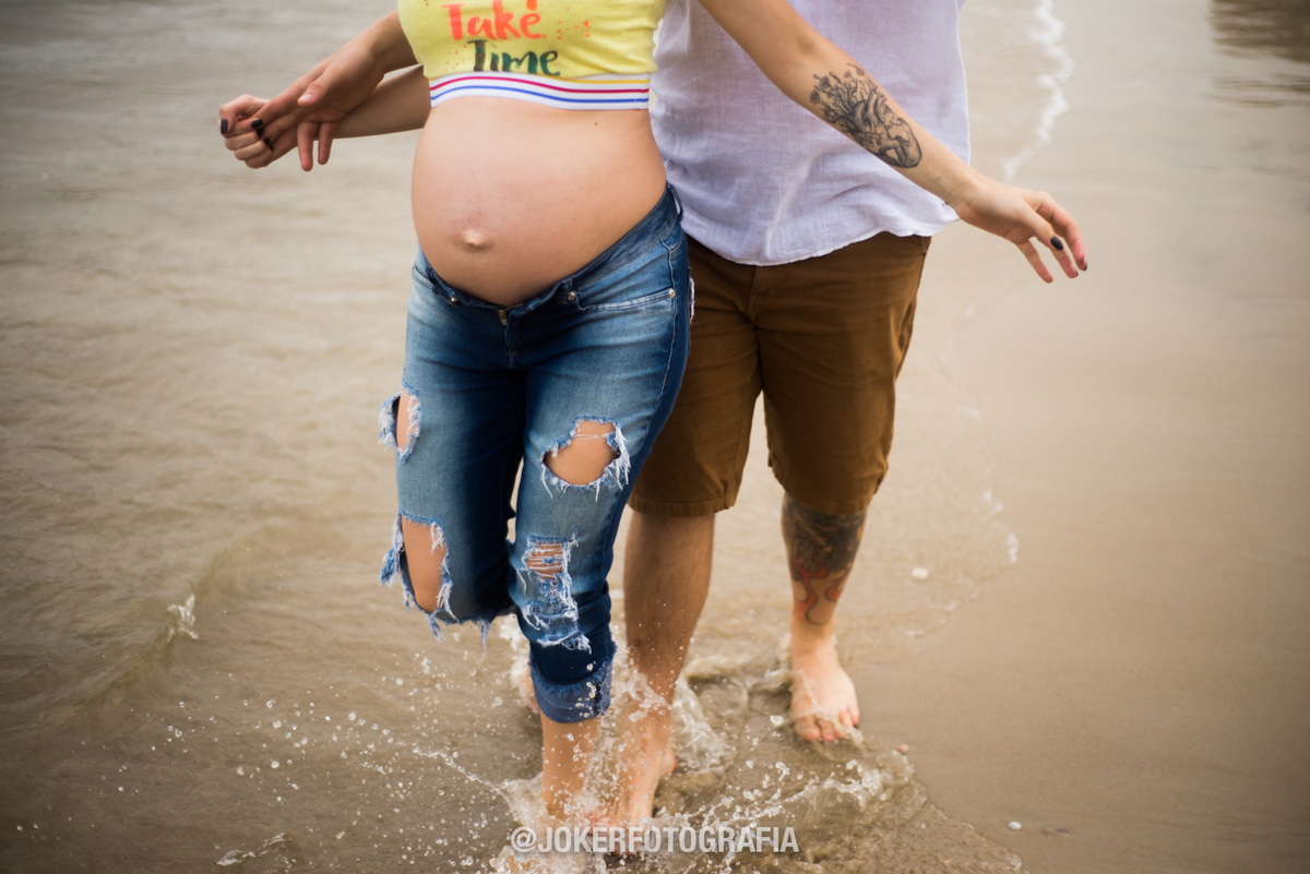 ensaio de gestante na praia