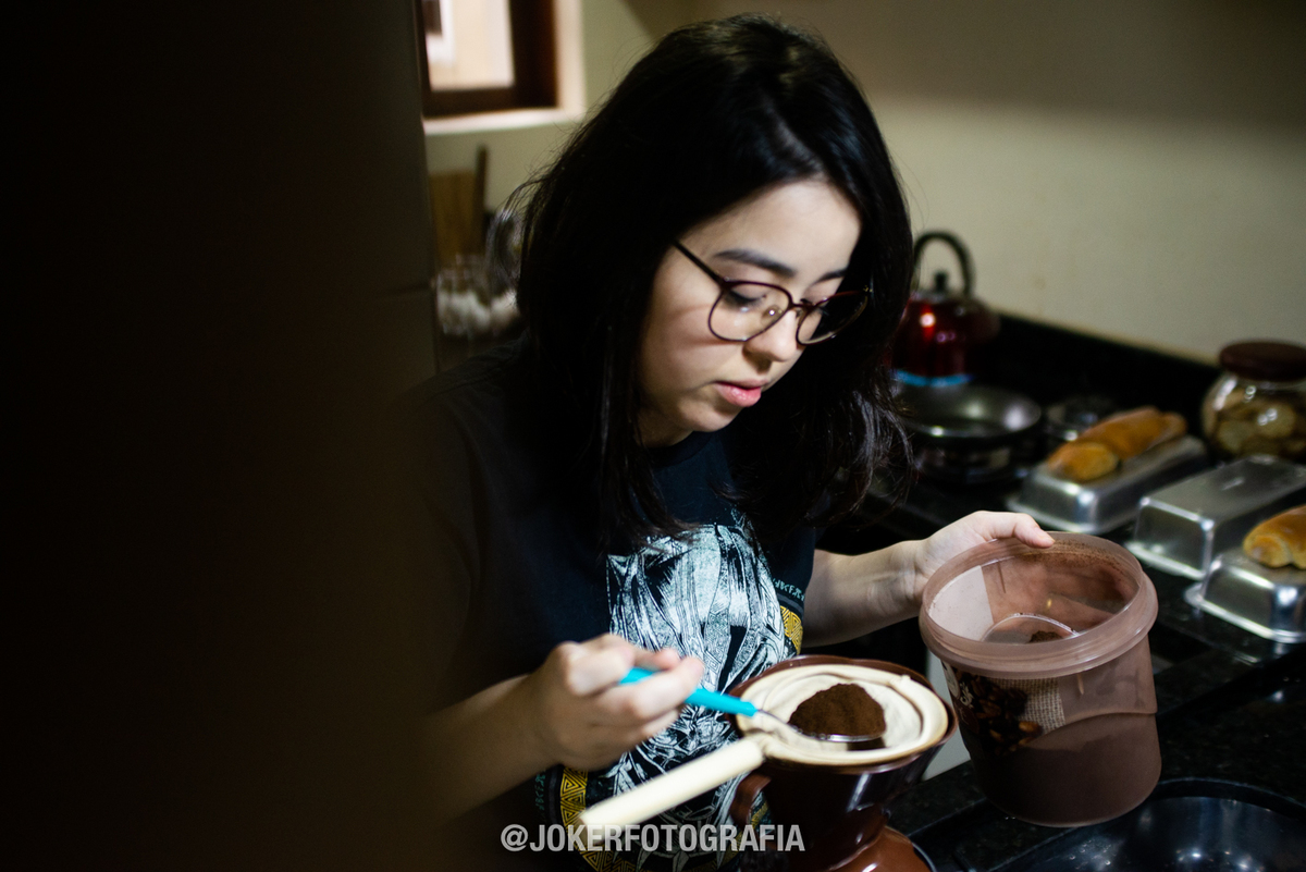 café da manhã no ensaio fotográfico