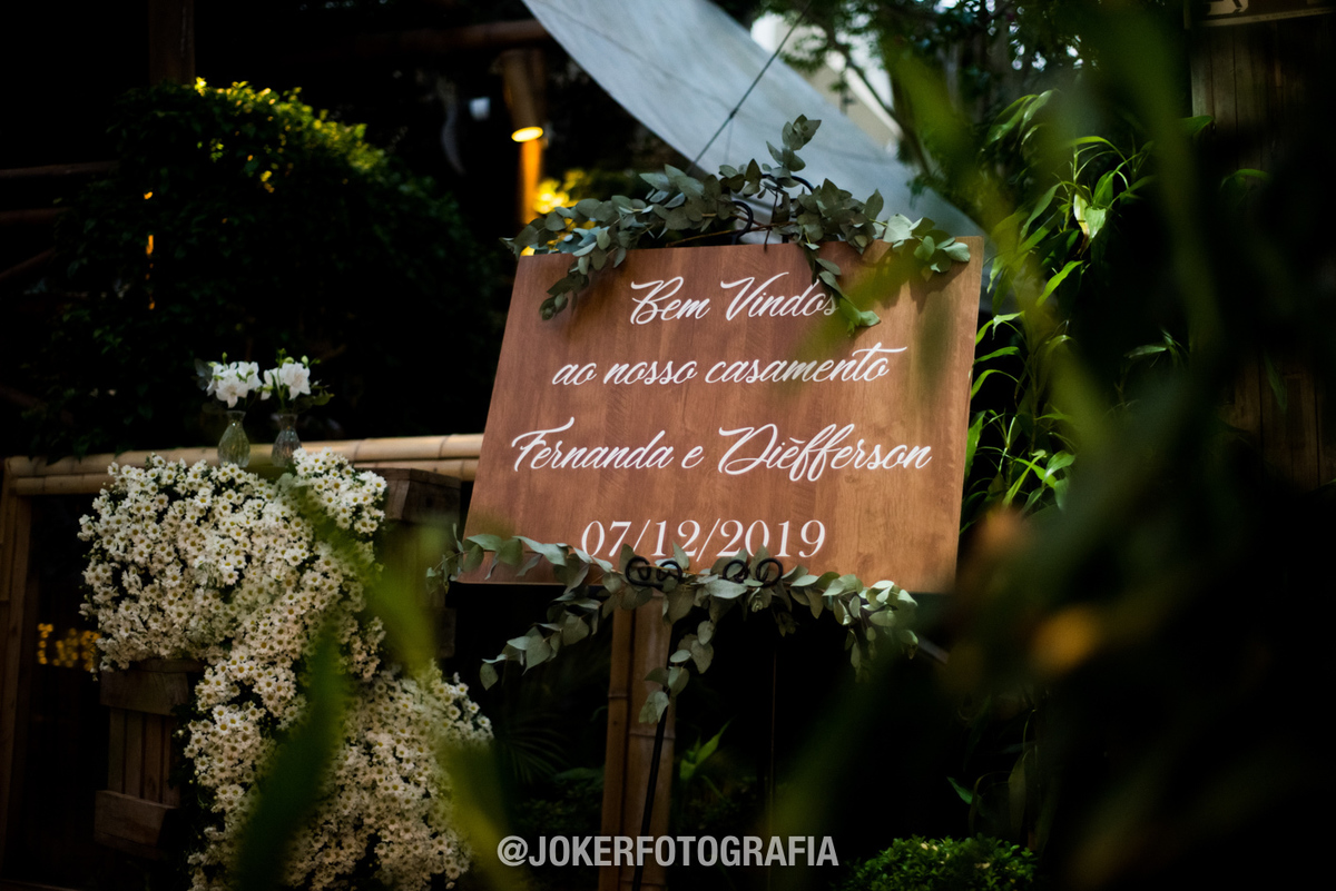 decoração de casamento placa na entrada
