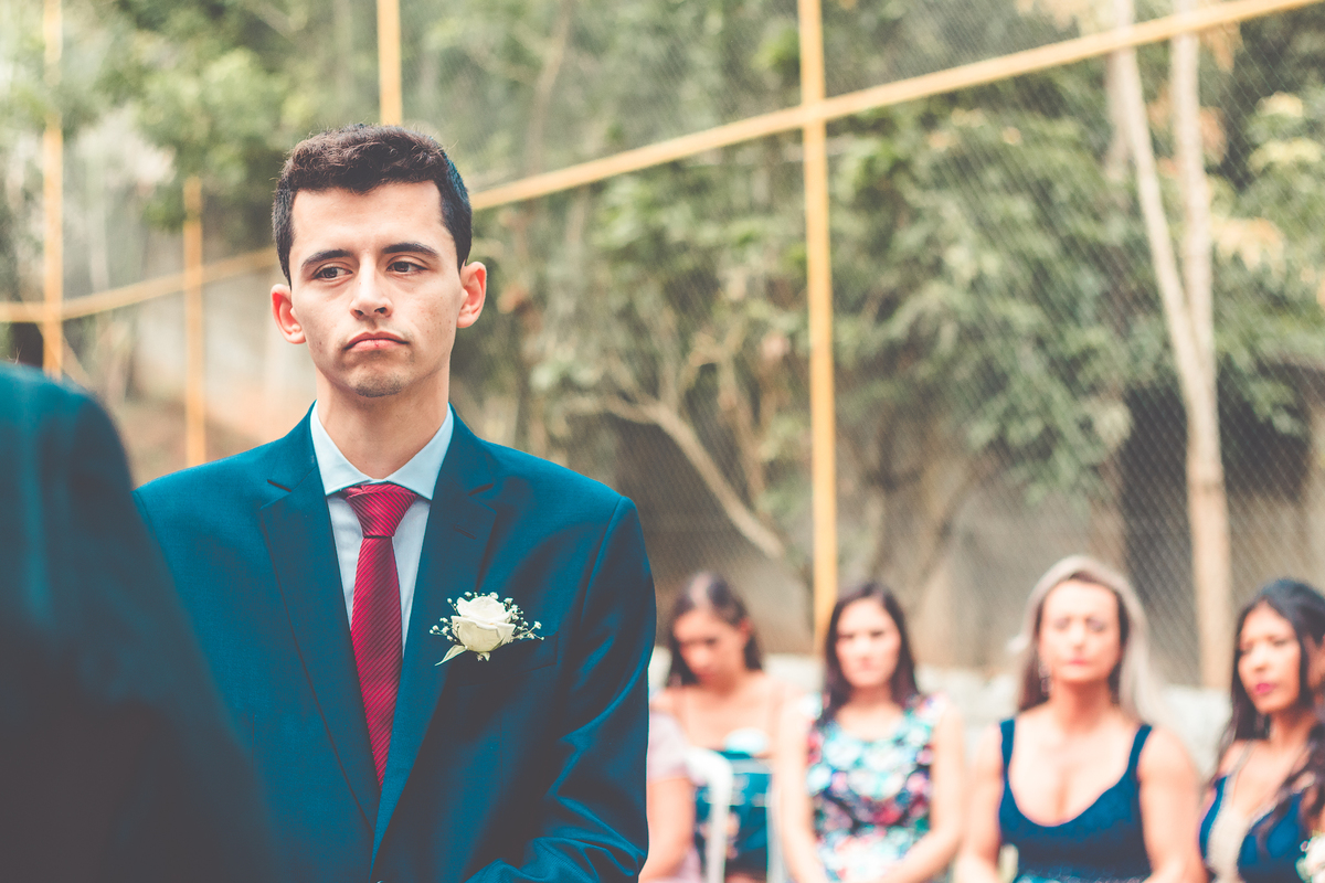 Foto do noivo na cerimônia do casamento