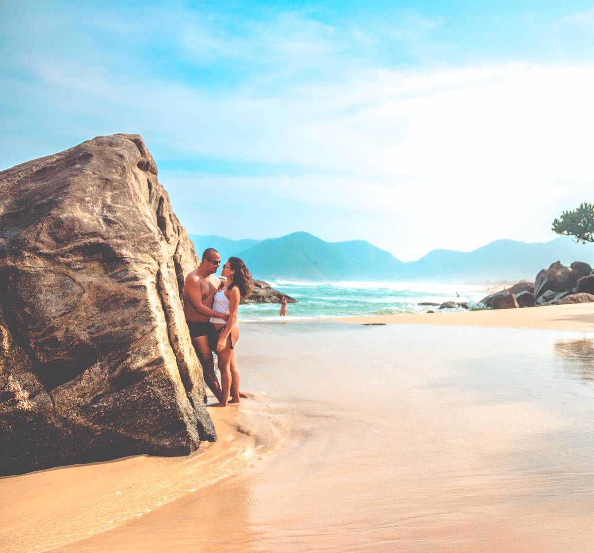 Fotos de um casal na praia