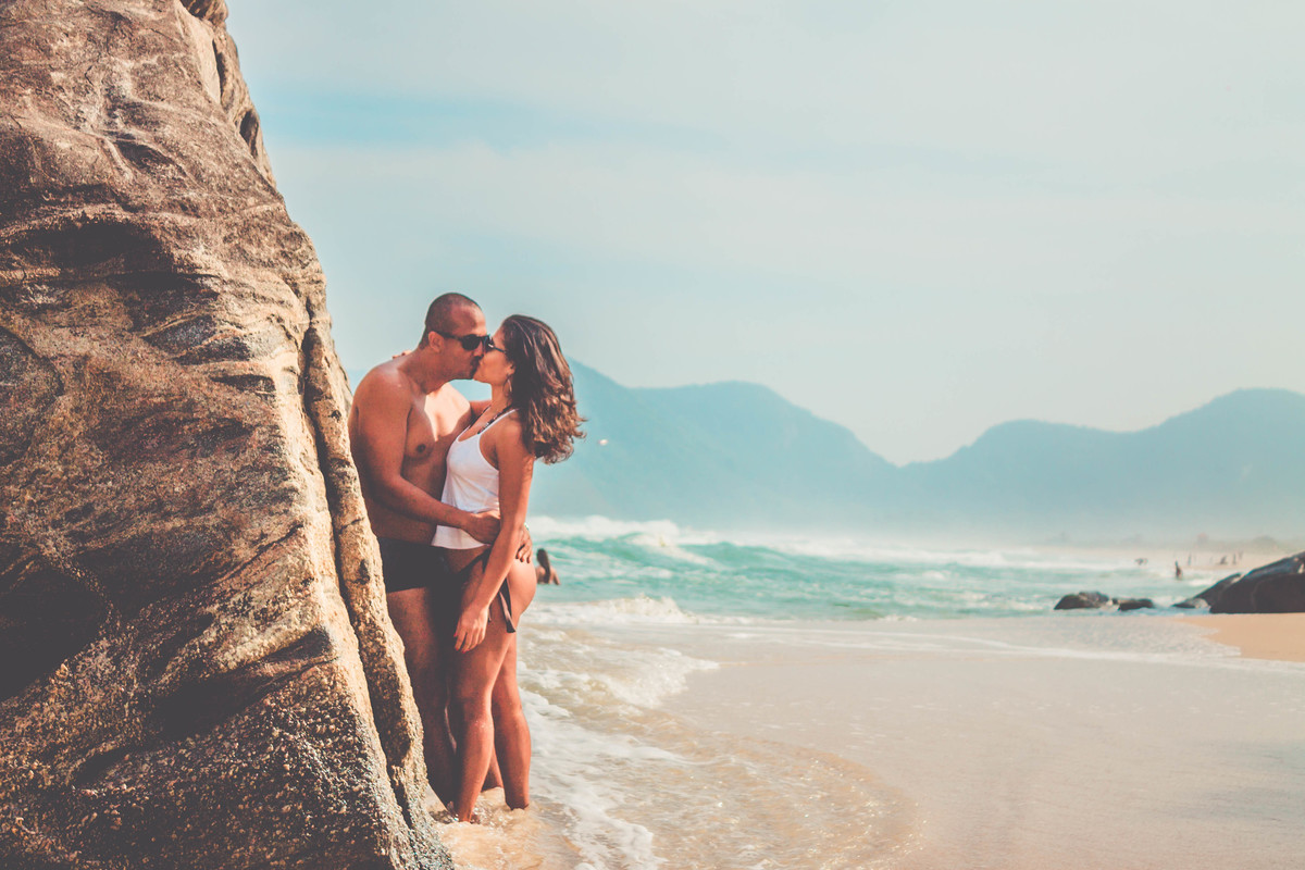 Fotos de um casal na praia