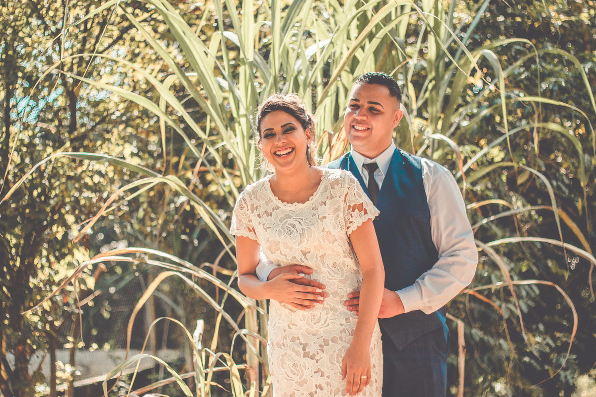 ensaio dos noivos no dia do casamento