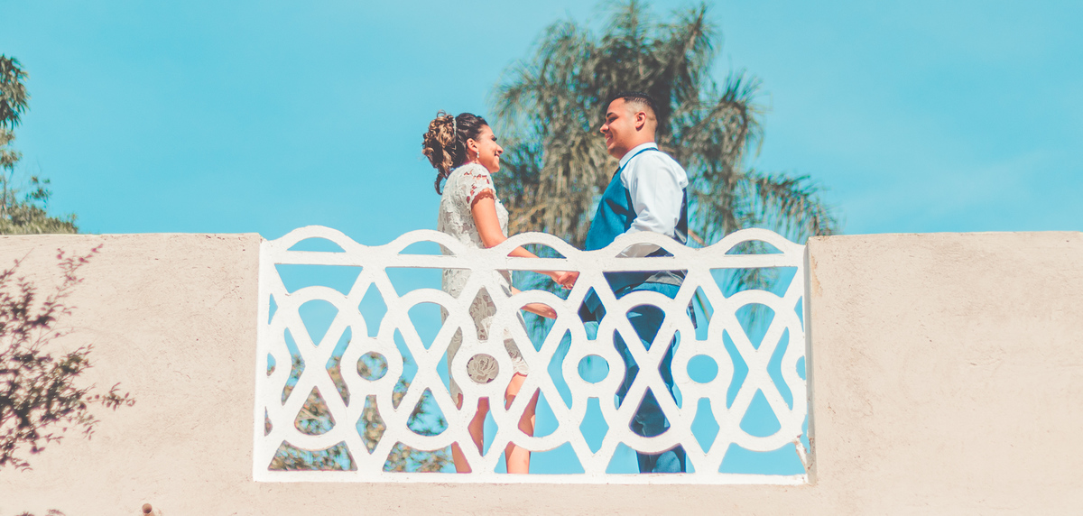 ensaio dos noivos no dia do casamento