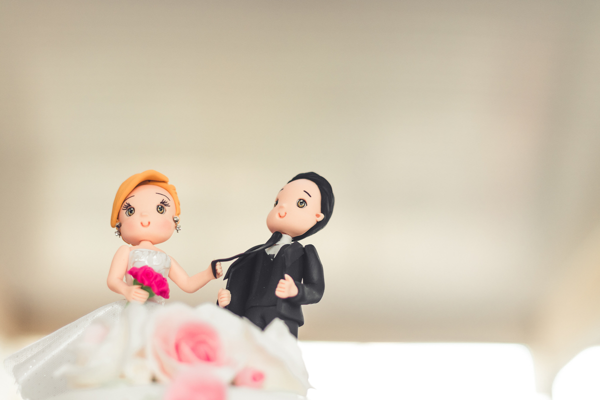 boneco de bolo em casamento 