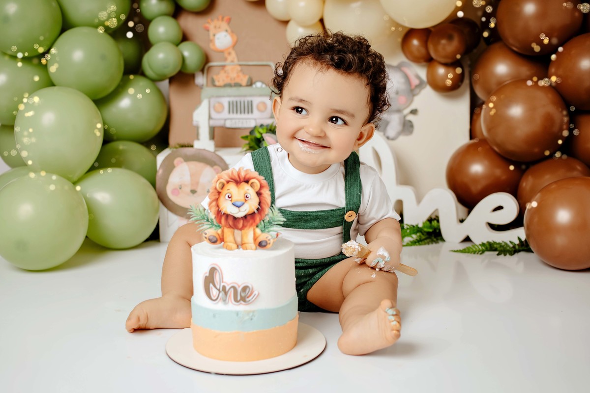 Smash the cake Safari estúdio Aline Araújo Fotografia Belo Horizonte MG