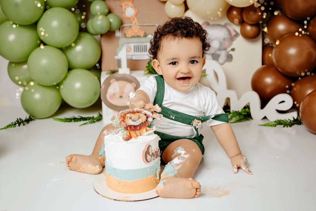 Smash the cake Safari estúdio Aline Araújo Fotografia Belo Horizonte MG