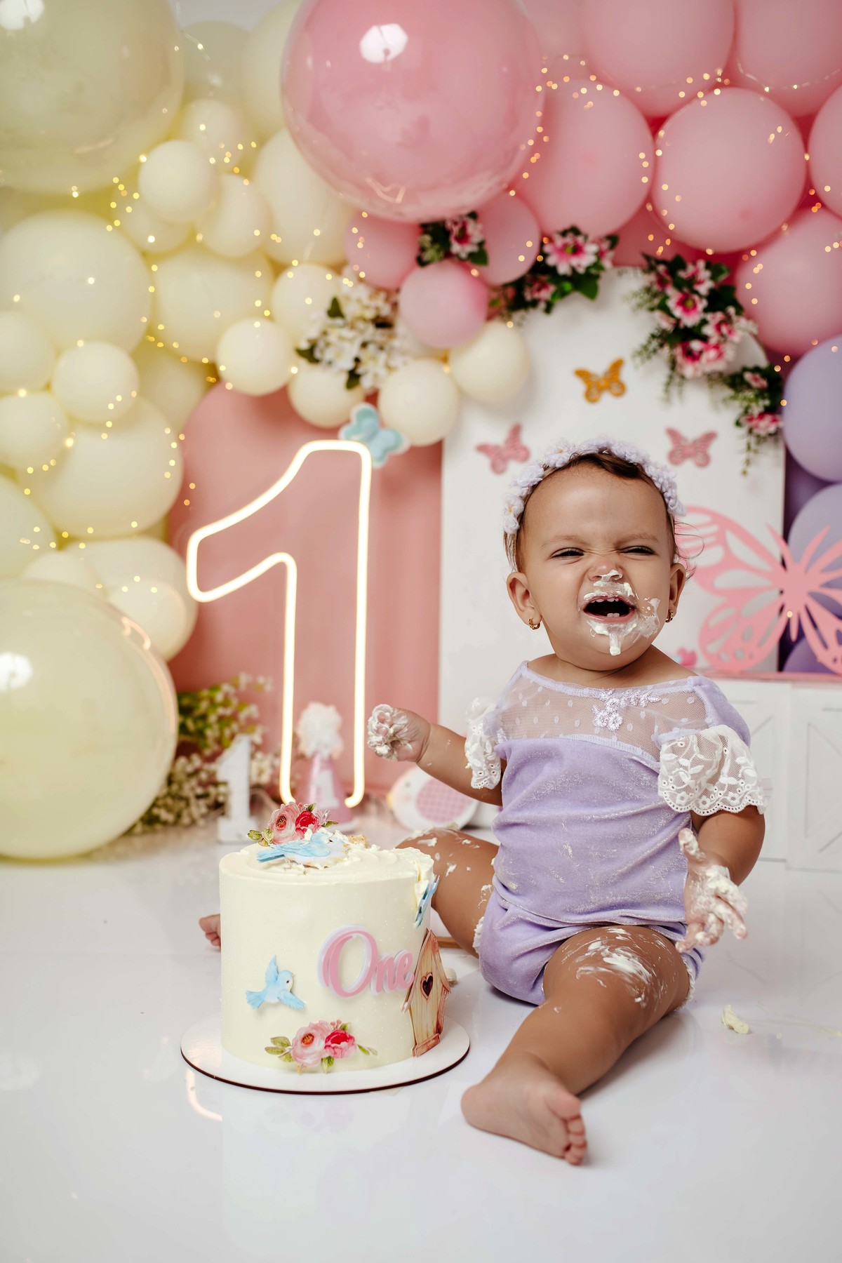 Ensaio Smash the cake Belo Horizonte MG Jardim encantado estúdio aline araújo fotografia