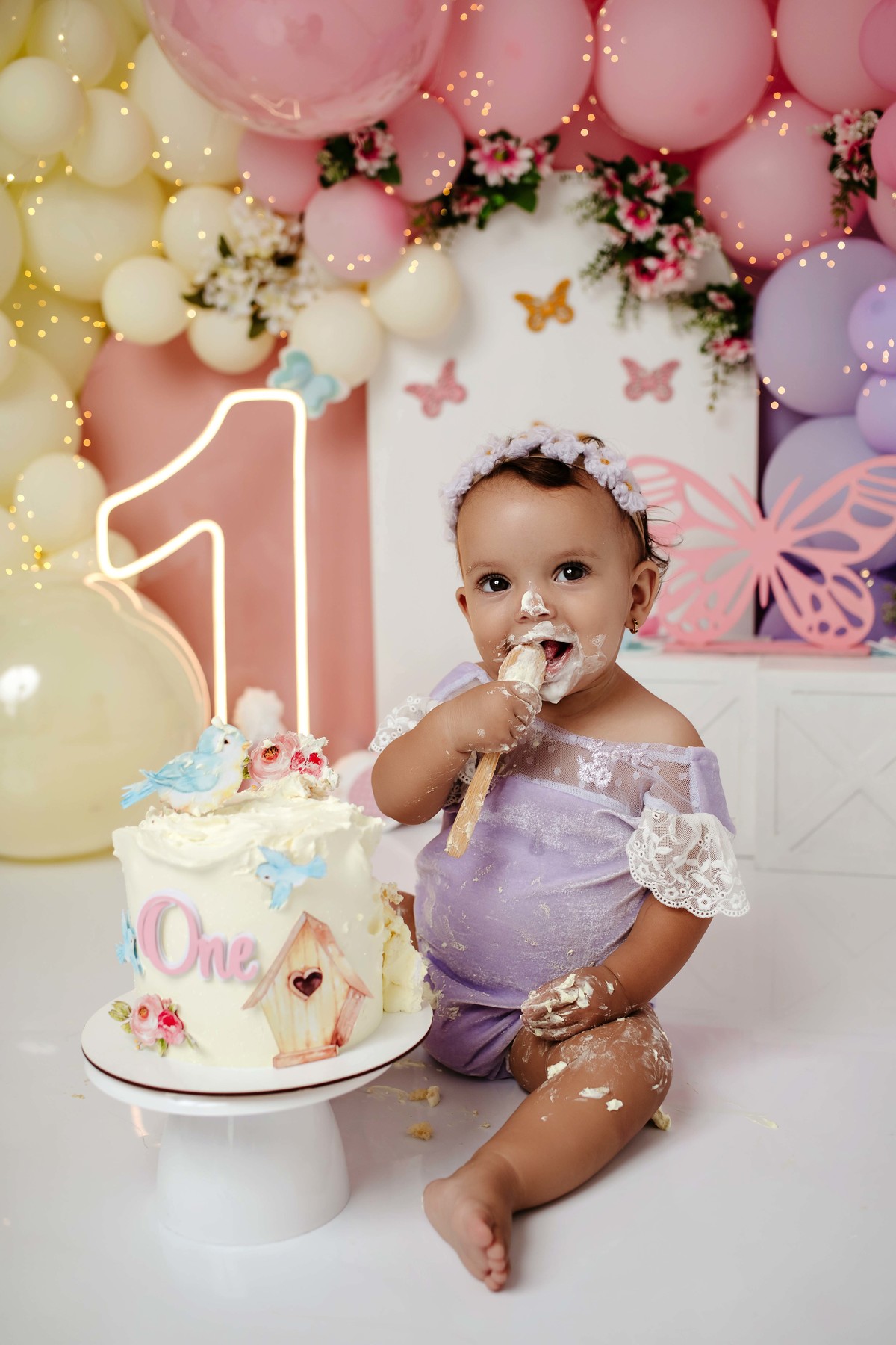 Ensaio Smash the cake Belo Horizonte MG Jardim encantado estúdio aline araújo fotografia