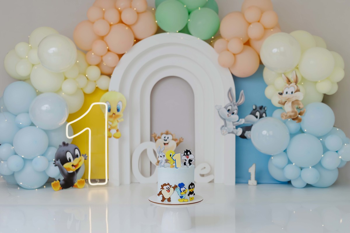 Smash the Cake baby looney tunes estúdio Aline Araújo 