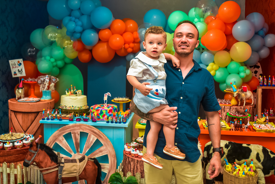 foto do pai com o aniversariante em seu aniversario